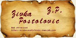 Živka Postolović vizit kartica